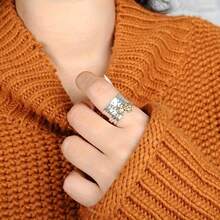 Sunflower And Bee Ring, Spinner Ring, Nature Ring, Meditation Spinning Wide Band, Anxiety Fidget Ring - 彩色 - 查看 1