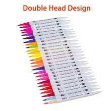 Set de plumones de acuarela con puntas duales, marcadores de punta suave y lavables, ideales para DIY, dibujos, bocetos, colorear para adultos, pintura artística e ilustración, con colores ricos y vibrantes, regalo perfecto para amigos, útiles escolares, de vuelta a clases