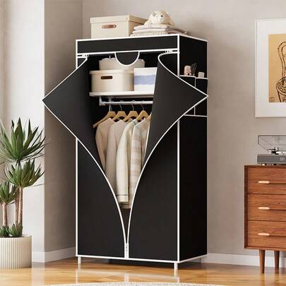 1 Stück stählerner verstärkter und verstärkter einfacher Kleiderschrank, moderner minimalistischer Schlafzimmerschrank, geeignet für Mietshäuser