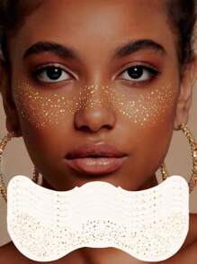 3 Sheets Glitter Freckles Sparkle Freckles For Women Glitter Freckles Face Tattoo Waterproof Suitable For Dance Music Party Makeup For Halloween Party Supplies Fall Autumn,Christmas>Decoration