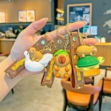 Capybara Car Key Chain, Adorable Capybara Plush Keyring, Creative Car Key Chain, Fun Couple Accessories, Adorable Alligator Turtle Capybara Key Chain, Goose Key Chain, Perfect For Car Keys, Holiday Gifts, Valentine's Day Presents