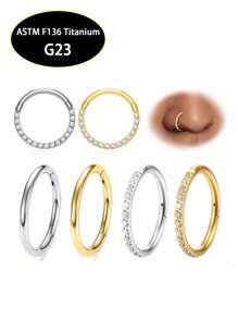 1 pieza Anillo de titanio de aleación F136 de 16G para la nariz, aro de cartílago de la oreja, tragus, aretes de aro del septo nasal G23 Joyería de perforación de titanio