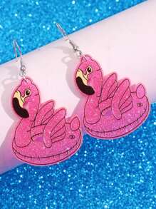 1 par de brincos pendurados de acrílico em forma de cisne rosa, modernos, alegres, versáteis, divertidos e fofos para mulheres, adequados para uso diário, festas, praia e verão