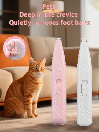 1個 PET用バッテリーレス電動プッシュクリッパー グルーミングシェーバー 犬猫の足の毛、お尻の毛、目の周りの毛、耳の毛を刈るのに使えます