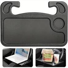 Steering Wheel Desk Tray With Cup Holder And Pen Slot - Double-Sided, Snug Fit, Multifunctional Laptop Desk For In-Car Use, Automobile Desk Tray