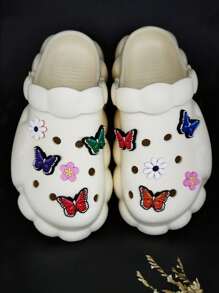 10pcs New Design Detachable Clogs Beach Sandals Accessories Charms, Cute Pink Dessert & Ice Cream Patterns, Clog DIY Decorations School