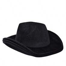 paquete de 4 sombreros de vaquero de fieltro negro, paquete a granel de sombreros de vaquero para hombres, niñas, Halloween, cumpleaños, despedida de soltero, despedida de soltera, talla adulta - espliego - Ver 9