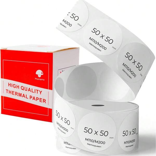 Phomemo 1 Roll Of Thermal Label Paper, Colorful Flower Shaped Labels, Size 1.97"X1.97", 50x50mm, Multi-Purpose Labels, Self-Adhesive Thermal Printing Paper, Perfect For Clothing Labels, Price Tags, Category Labels, Packaging Stickers, Shipping Labels, Product Labels, Ingredient Labels