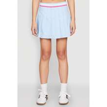 Poplin Varsity Stripe Pleated Skirt - Multicolor - View 3