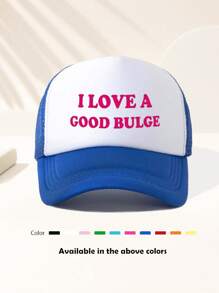 1 pièce Casquette de baseball unisexe à lettres "I LOVE", drôle pour le jour de match, réglable, chapeau de soleil pour l'extérieur, printemps et automne, voyage, vacances à la plage, sports, style Y2K, chapeau de papa, casquette de camionneur respirante en maille, meilleur cadeau de vacances