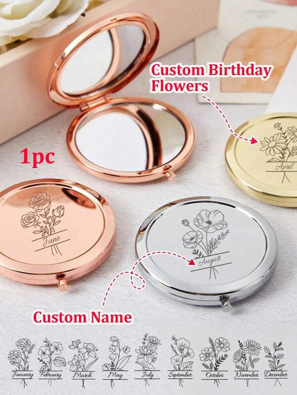 Specchio personalizzabile con motivo e testo - una combinazione perfetta di stile raffinato e personalizzazione, questo specchio personalizzabile con motivo e testo sarà il tocco finale nella tua vita. Il punto forte di questo specchio è l'alto grado di personalizzazione e opzioni di personalizzazione.(Senza scatola regalo),Durevole,Inciso,Acciaio inossidabile,Colorato