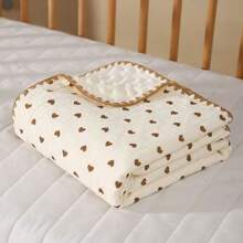 1pc Baby Blanket, Adorable Pattern, Plush Sherpa Fabric, Multi-Functional Use - Stroller Cover, Newborn Swaddle, Nap Blanket, Summer Quilt, Suitable For Spring, Summer, Autumn, Outdoor Use, Size: 100cm*100cm