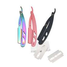 11pcs Vintage Manual Shaving Razor With Blades, Old-Fashioned Beard Shaver, Razor Blade Holder, 1 Razor And 10 Blades