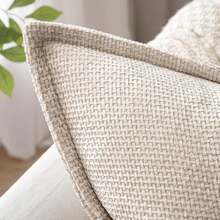1 件柔软雪尼尔十字纹理图案抱枕套，宽边，农舍靠垫套，适用于家居装饰、沙发、卧室、客厅 - 米色 - 查看 4