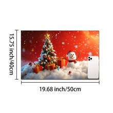 1pc Christmas Santa, Snowman & Tree Printed Silicone Coffee Drink Coaster, Anti-Slip Absorbent Washable Drainage Mat For Countertop, Kitchen, Dining Table, Holiday Decor