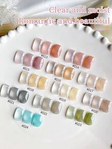 XEIJAYI 24Pcs 15ML Ice-Through Color Gel Nail Polish Semi Permanent Nail Art Soaking UV LED Nail Salon DIY Nail Salon Gel For Spring And Summer - Multicolor - View 7