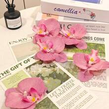 10pcs Artificial Orchid Flower Heads, Phalaenopsis Butterfly Orchid Petals For DIY Crafts, Fake Flowers For Wedding And Home Decor