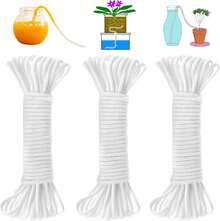 Sistema dispositivo de cuerda automática pasiva y perezosa para riego de 300 pies de 1/6 pulgada, cuerda de mecha de auto riego para macetas de flores, sistema hidropónico, asistente de plantas en vacaciones y arranque de semillas ORIMERC - Blanco - Ver 1