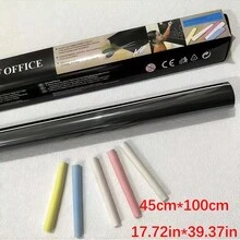 1 Roll + 5 Pieces Chalk Self-Adhesive Chalkboard Sticker, Removable DIY Blackboard Wall Paper, Applicable For School, Office, Home, Notebook, Labels, Bulletin Board - Black - View 10