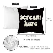 TOPSSCTR 1 Stück zeitgenössischer "Schrei hier" Lustiger Kissenbezug, humorvolle Heimdekoration Kissenhülle, mit Reißverschluss für Sofa, Bett, Auto, maschinenwaschbar, Polyester, einseitig bedruckt