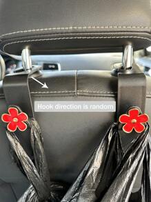 2pcs Car Flower Hooks Car Seat Back Hooks And Storage Items Inside The Car (Hook Direction Is Random)