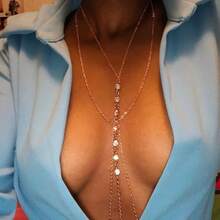 2025Hot Sale14K Body Chains Women, Layered Crossover Bikini Bra Body Jewelry, Summer Beach Belly Waist Chain - 金色 - 查看 3
