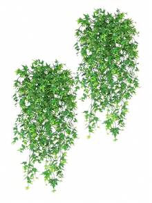 1 件装假藤蔓用于房间装饰人造常春藤花环带夹子绿花悬挂植物仿绿叶卧室美观装饰适用于家庭花园墙壁婚礼 - 彩色 - 查看 3