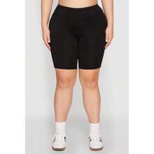 Plus Size Spandex Cargo Biker Shorts - Multicolor - View 5