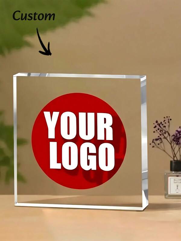 Customized 4x4 Acrylic Signage, Rectangle Shape, Glossy Finish, Reusable, Personalized Business Or Photo Display Back To School
