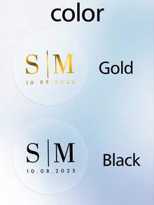 LICVIC 30-240pcs Custom Wedding Initial Stickers, Personalized Name/Date Stickers, Customized Round Stickers, Customizable Wedding Stickers, Thank You Stickers, Youth's Stickers, Party Stickers, Suitable For Envelopes, Gift Boxes, Backpacks, Books, Suitable For Weddings Celebration, Birthday Gifts, Valentine's Day, Bridesmaids, Girlfriend, Multi-Functional, Tea Room, For Valentine's Day, For Mother's Day, For Father's Day, For Graduation, For Weddings, For Housewarming, Warm Ambience, Autumn Home Refresh, Xmas Decoration, Home Harmony,Office Decor - Style a - View 4