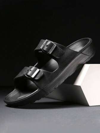 Women's New EVA Sandals, Casual Comfortable Outdoor Slide Sandals With Adjustable Double Buckles, Lightweight Non-Slip Beach Shoes