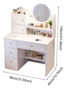 Tocador Multifuncional Que Incluye Espejo,lámpara Y Taburete - Tipo de Enchufe A USA (110-127V) - Ver 5