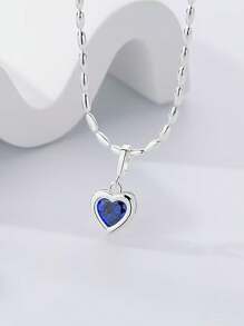 1 Stück Sterling-Silber 925 eleganter und romantischer herzförmiger bunter künstlicher Zirkonia-Anhänger - ideal für den täglichen Gebrauch und Bankettkleidung von Frauen. Perfekte Schmuckgeschenke für Geburtstage, Valentinstag, Muttertag, Erntedankfest und Weihnachten.
