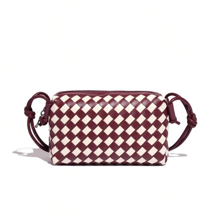 Crossbody Shoulder Bag Spring - Hues Like Sea Witch Green, Pink & Beyond - Wine Red - View 1