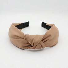 1pc Korean Style Wide Edge Headband Hair Clip, Criss-Cross Fabric Hairband, Versatile Elegant Hair Accessory For Outing