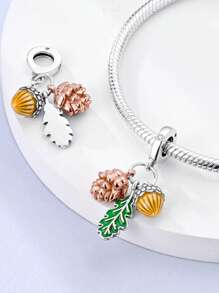 STYFNE 1pc Key & Lock Heart Shaped Crystal Studded Wing Pendant, Adorable Heart Pave Pendant, Beaded Sisters Heart Charm, Suitable For Bracelet DIY, Women Jewelry, Girls Gift, Everyday Use