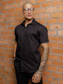 Men's Short Sleeve Shirt Premium Quality Light And Fresh Fabric Easy To Iron - Dark Grey - View 8