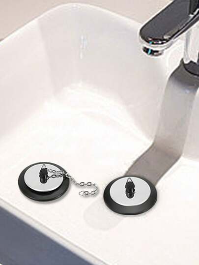 Bathtub And Sink Stoppers, Bathroom Anti-Odor Waterproof Floor Drain Covers, Corrosion Resistant, Non-Deformable, Drain Stoppers With Chains