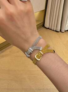 1 pieza Pulsera de banda de encaje de lujo estilo Milán, pulsera con correa de satén de diseño de nicho retro francés para mujeres