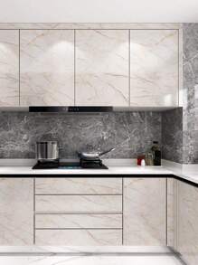 ورق حائط لاصق ذاتي القصاصة برسم رخام بيج، مقاوم للماء والزيوت والحرارة، قابل للغسل، مناسب لرخوش المطابخ وخزائن وأسطح العمل والجدران، سهل القطع واللصق، ديكورات منزلية، لغرف الحمام، ملصقات الجدران