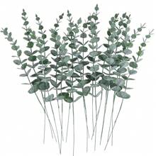 30Pcs Gold Artificial Eucalyptus Leaves, Eucalyptus Leaves Simulation Plants, Eucalyptus Stems Artificial Eucalyptus Leaves Stems Artificial Fake Flowers Home Office Bouquet Centerpiece Wedding Decoration Artificial Rose Bouquet Accessories Gift