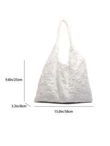 Girls Floral Lace One Shoulder Handbag - White - View 9