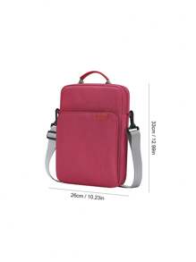 13-Inch Polyester Merlot IPad Sleeve, Solid Color Compatible With Ipad Tablet, Lightweight Portable Shoulder Messenger Bag, Large Capacity For Travel, Office, Commuting, Shockproof