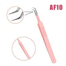 FADVAN 1 Pc Eyelash Tweezers Extension Pink Stainless Steel Superhard Tweezers With Fiber Tips High Precision Anti-Static Tweezers