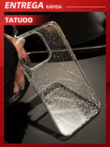 1 Peça Capa de Celular Transparente com Glitter, À Prova de Quedas e Durável, Compatível Com Apple 16/16Pro/16Plus/16ProMax