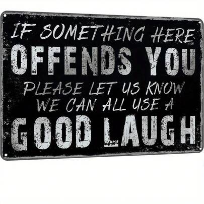 [Vintage Sarcasm Tin Sign Decor] 1pc Vintage Garage Decor Funny Sarcasm Metal Tin Signs Home Bar Man Cave Wall Decor Gifts 12x8 Inches