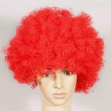 1 pieza Peluca afro de 80g de colores divertida de payaso para fiestas, suministros de fiesta, disfraz de carnaval, disfraz de Navidad, disfraz de Año Nuevo, unisex