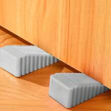 No Drill Door Stopper 1Pc Safety Door Stop Block Wedge Stop Door Stopper Home Office Reusable Door Rear Retainer Impact Stopper Rubber Stops No Drill(Transparent)