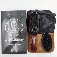 4 In 1 360 Waves Brush Kit For Men & Women, Wave Brush Silky Durag Wave Cap Set - Including 2pcs Durag Caps & Brush With Wooden Handle, Silky Shine & Training, Curved Brush, Durag Cap Set, Du-Rag Extra Long Tails