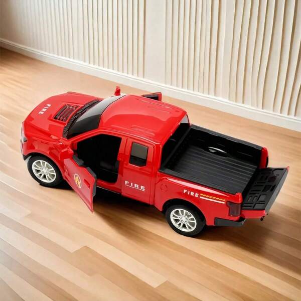 Realistic And Exquisite Pickup Truck Toy Cars For Children, Available In Red Fire Truck, White Police Car, And Black SWAT Versions. Classic Pickup Truck Design, Openable Doors, Motorized With Light & Sound Effects, Suitable For Daily Play, Automotive Themed Display, Inertial Driven, School Supplies Toy Vehicles, Eid Al-Adha, Boys' Party Favors, Children's Games, Outdoor Toys, Kids' Birthday, Children's Toys, Interactive Games For Children, Boys' Toys, Toy For Children, Party Favors